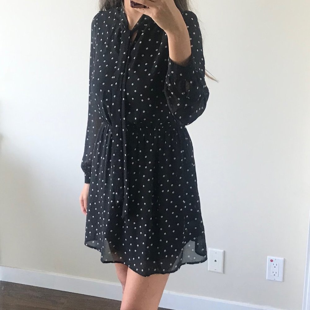 polka dot chiffon dress